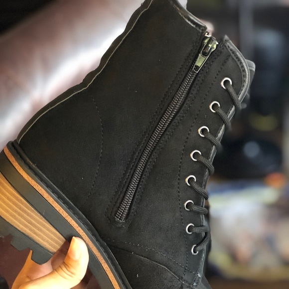 RESTOCKED♥️Vegan Lace Up Combat Military Boots - Picture 3 of 6